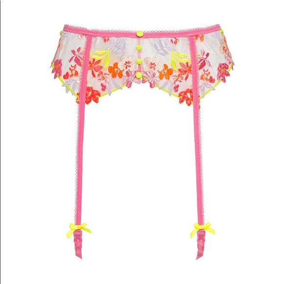 For Love And Lemons Summer Tide Garter Belt Neon MediumNEW - Picture 3 of 3